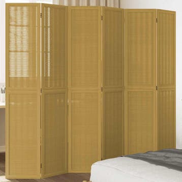 vidaXL Kamerscherm met 6 panelen massief paulowniahout bruin, Verzenden, Nieuw