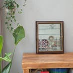 Vitrine - van binnenmuur naar spiegel - Hout, gelakt -