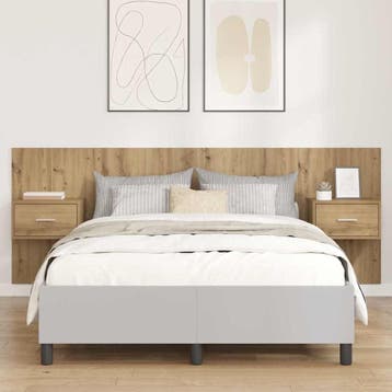 vidaXL Hoofdeinde Met Kast met lade 3 pcs Artisan Eiken, Verzenden