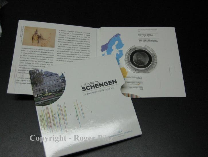 Luxemburg 10 Euro 2010 Schengener Abkommen Titan zilver p..., Timbres & Monnaies, Monnaies | Europe | Monnaies euro, Envoi