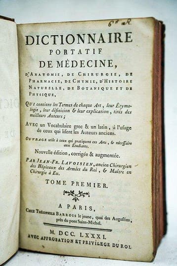 Jean-François Lavoisien - Dictionnaire portatif de médecine,