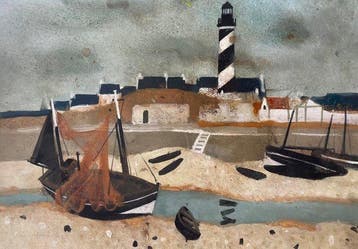 Yves Ganne (1931-2019) - Phare breton - port en Bretagne