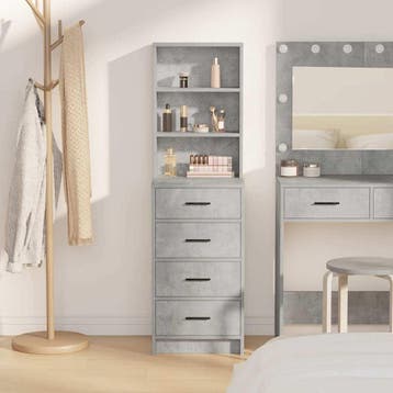 vidaXL Highboard Betongrijs 40 x 41 x 135 cm Bewerkt hout, Verzenden, Nieuw