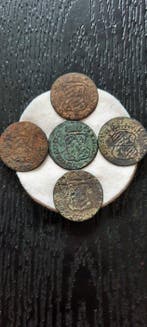 België. Jean-Théodore de Bavière. Lot van 5 stuks (Zonder
