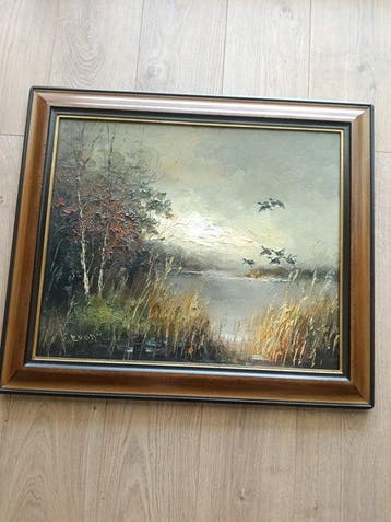 Dutch school (XX), signed J. Brevort - Opvliegende eenden