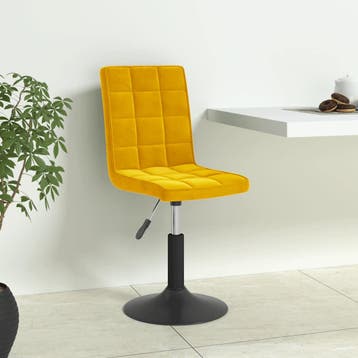 vidaXL Eetkamerstoelen draaibaar 4 st fluweel mosterdgeel, Verzenden, Nieuw
