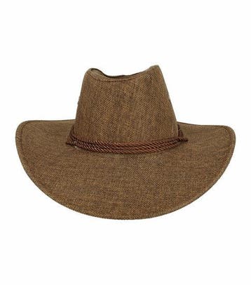 Cowboyhoed - Western Hoed in Linnenlook - One Size - Bruin, Nieuw