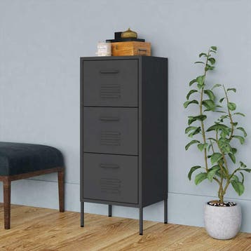 vidaXL Opbergkast 42,5x35x101,5 cm staal antracietkleurig, Verzenden, Nieuw