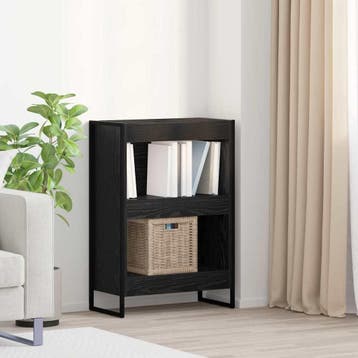 vidaXL Boekenkast 60 x 30 x 86,5 cm Bewerkt hout Zwart Eiken, Verzenden
