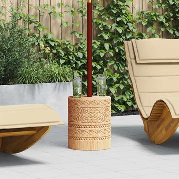 vidaXL Parasolvoet 28.05 kg Naturel Massief hout Cilindrisch, Verzenden, Nieuw