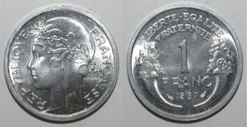 France Gadoury 473b 1 Franc 1957 Type Morlon Alu Sup A Fd..., Verzenden