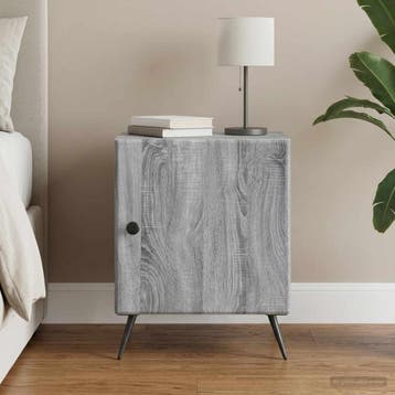 vidaXL Nachtkastje Grijs sonoma 43 x 34,5 x 50 cm Bewerkt, Verzenden, Nieuw