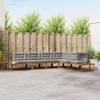 vidaXL Buiten bank set Natuurlijk en Licht Grijs, Tuin en Terras, Verzenden, Nieuw