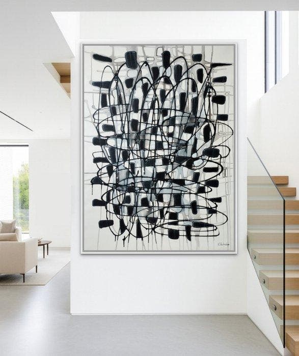 Natia Antadze - Abstrakte Komposition - XXL, Antiek en Kunst, Kunst | Schilderijen | Modern