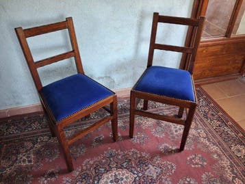 Chaise (2) - Hêtre - Paire de chaises des années 1950