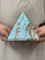Blauwe aragoniet gepolijst Piramide - Hoogte: 14 cm -