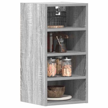 vidaXL Bovenkast Riga 30x29,5x60 cm bewerkt hout grijs, Huis en Inrichting, Verzenden, Nieuw