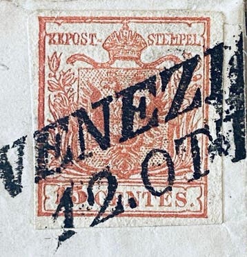 Autriche 1850/1858 - Autriche Lombardo-Vénète 15 centimes