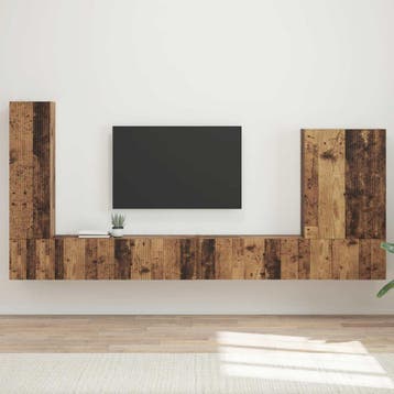 vidaXL Tv Wandkast Set 6 st Oud Hout, Verzenden, Nieuw