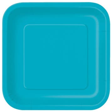 Borden Vierkant Turquoise 23cm 14st, Verzenden