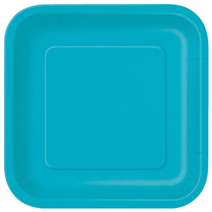 Borden Vierkant Turquoise 23cm 14st, Hobby & Loisirs créatifs, Articles de fête, Envoi