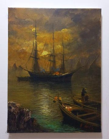 Guido Vuotto (1964) - IL Veliero (impressionismo), Antiquités & Art