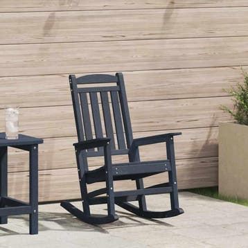 vidaXL Tuin schommelstoel Marineblauw HDPE, Verzenden, Nieuw