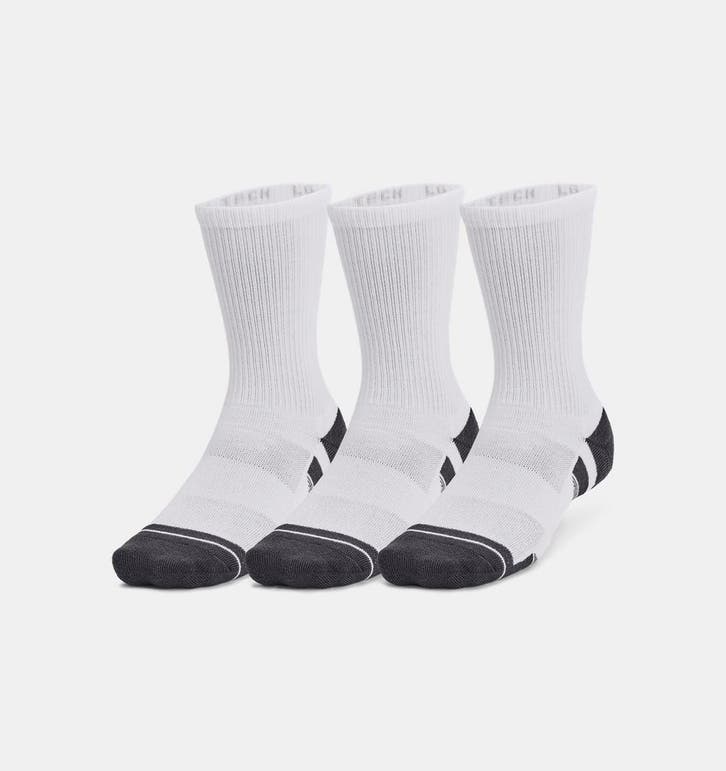 UA Performance Tech Unisex 3-Pack Crew Socks-100 - Maat LG, Kleding | Heren, Sokken en Kousen, Overige kleuren, Nieuw, Ophalen of Verzenden