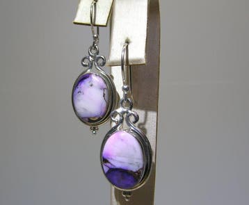 Turquoise oorbellen - Hoogte: 40 mm - Breedte: 14 mm- 6.03 g