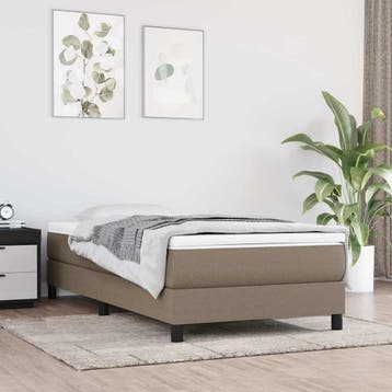 vidaXL Boxspring bed 90x200 cm stof taupe, Verzenden