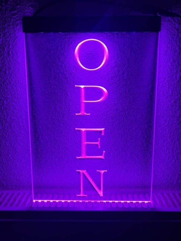 OPEN neon bord lamp LED verlichting reclame lichtbak VERTICA, Maison & Meubles, Lampes | Autre, Envoi