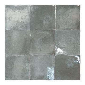 Wandtegel Agostino Brume Handvorm Staal Grijs Glans 13x13, Nieuw, Minder dan 20 cm, 10 m² of meer, Wandtegels