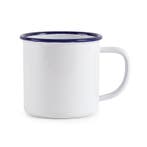 Mokken | Geëmailleerd Staal | Wit/Blauw | 35cl | 6 Stuks |, Verzenden, Nieuw in verpakking