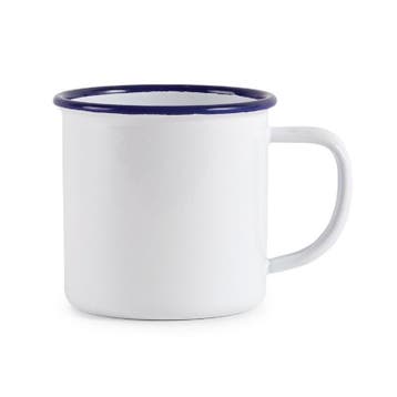 Mokken | Geëmailleerd Staal | Wit/Blauw | 35cl | 6 Stuks |, Verzenden, Nieuw in verpakking