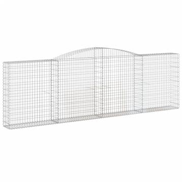 vidaXL Schanskorf gewelfd 400x30x120/140 cm gegalvaniseerd, Verzenden, Nieuw