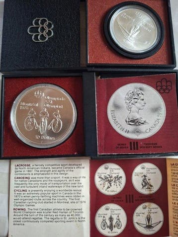 Canada. 5, 1O Dollars 1976, Montreal Canada Olympics, 2 x