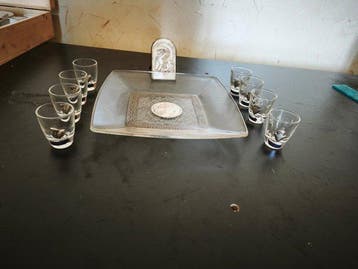 Service de boisson (10) - Verre, Plaqué(e) argent - 10, Antiquités & Art