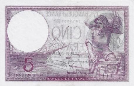 France Fay 04/12 5 Francs Violet 19/10/1939 Vz + Pick 83, Postzegels en Munten, Bankbiljetten | Europa | Niet-Eurobiljetten, België