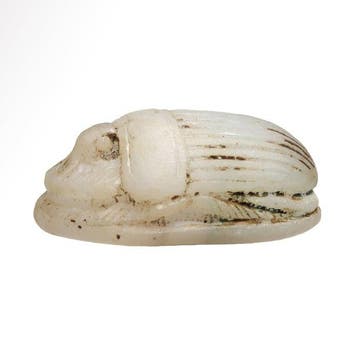 Oud-Egyptisch Kwartsiet Scarabee met vleugels, Antiek en Kunst