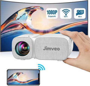 Jimveo Mini Beamer 8000lm 1080p | Retour deal | 35% korting, Verzenden, Zo goed als nieuw