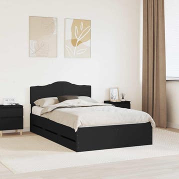 vidaXL Bedframe met lade met opslag Zwart 120 x 190 cm, Verzenden, Nieuw