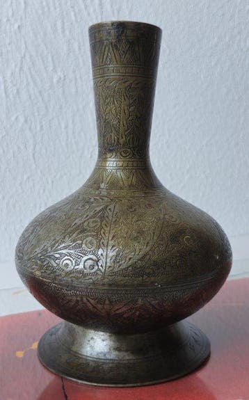 Huqqa-basis - Messing - India - ca. 1850–1880, Antiek en Kunst, Kunst | Niet-Westerse kunst