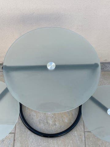 Table basse - Verre, Métal - Table amovible