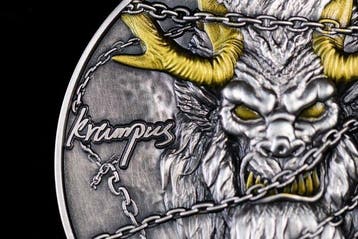 Gabon. 3000 Francs 2025 Krampus and Santa Claus 3 Oz (.999)