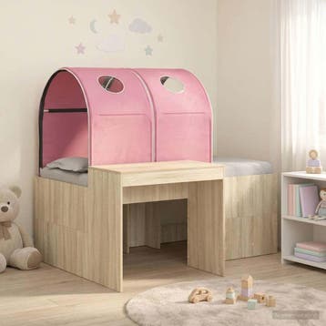 vidaXL Bed met Tunnel 3 st Sonoma eiken en roze Bewerkt hout, Verzenden