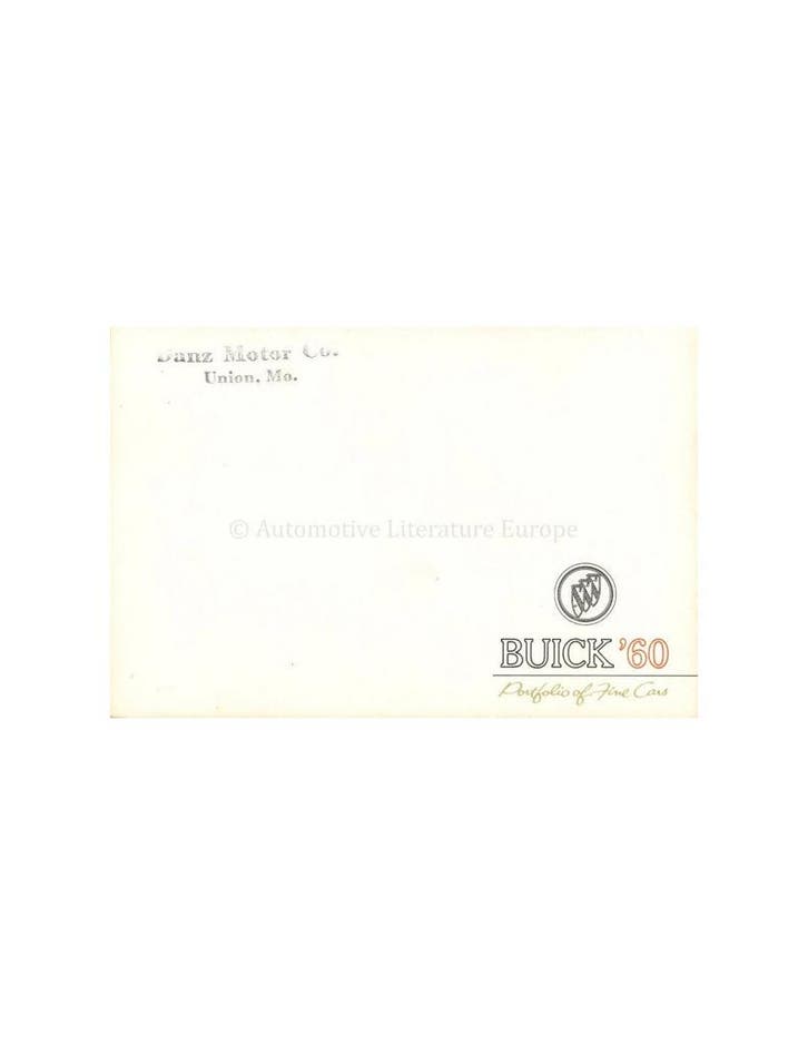 1960 BUICK PROGRAMMA BROCHURE PORTFOLIO ENGELS, Livres, Autos | Brochures & Magazines