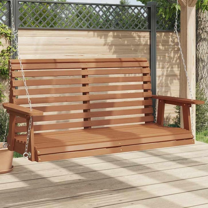 vidaXL Tuinschommelbank met metalen kettingen massief, Tuin en Terras, Overige Tuin en Terras, Nieuw, Verzenden