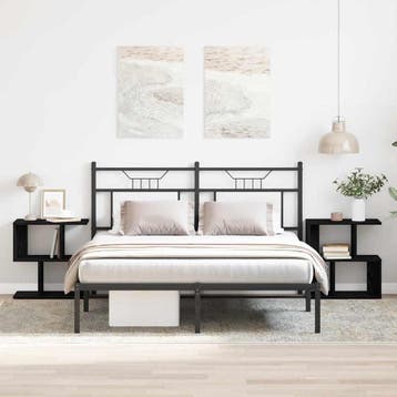 vidaXL Nachtkastje 2 st Zwart Eiken 50 x 30 x 51,5 cm, Verzenden, Nieuw