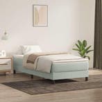 vidaXL Boxspring met matras fluweel lichtgrijs 80x220 cm, Verzenden, Nieuw