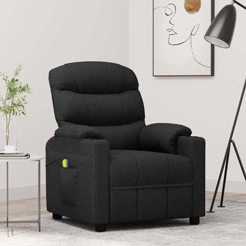 vidaXL Massagestoel stof zwart, Verzenden